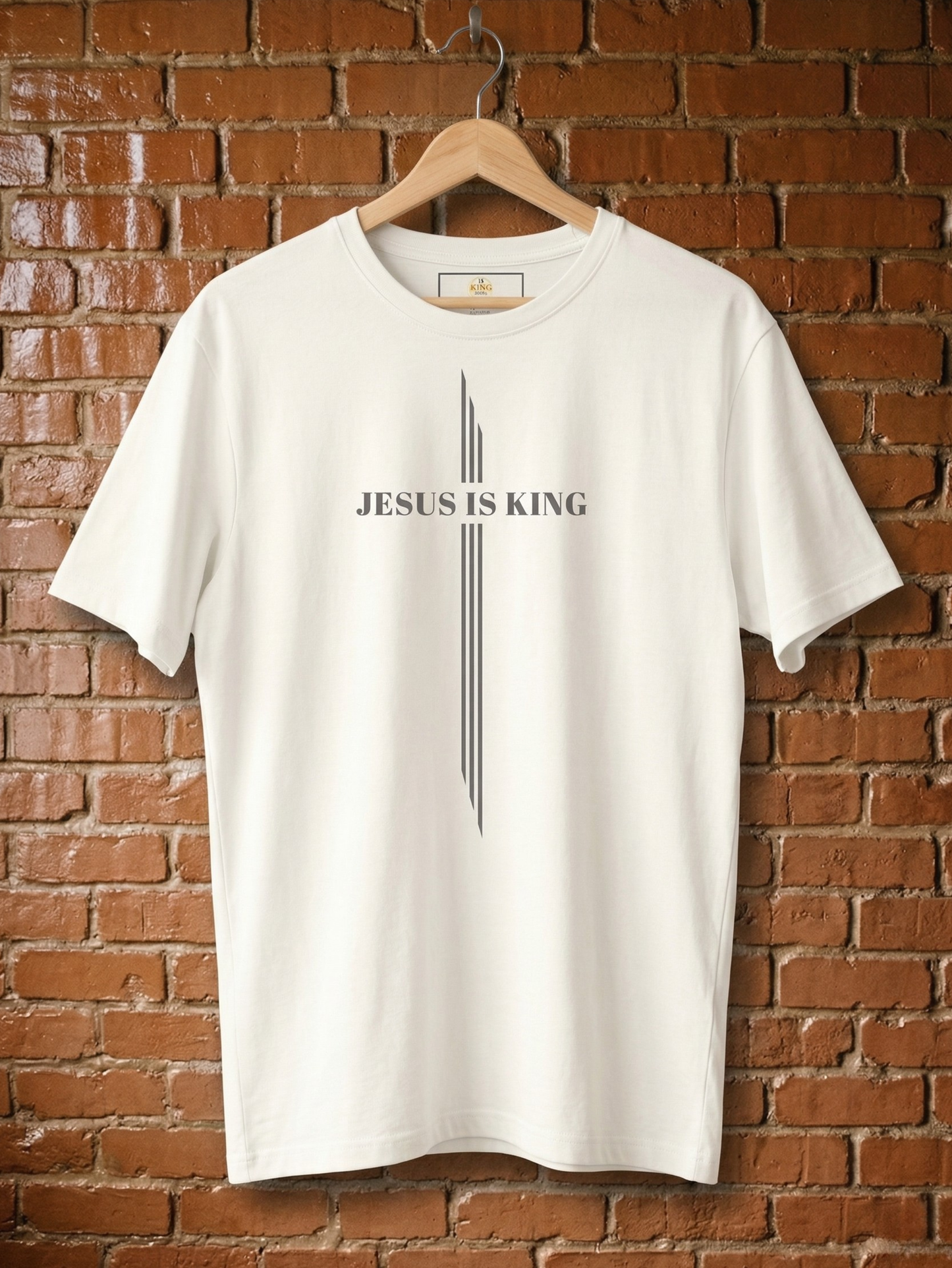 "Jesus Is King" | Men’s Minimalist Cross Tee