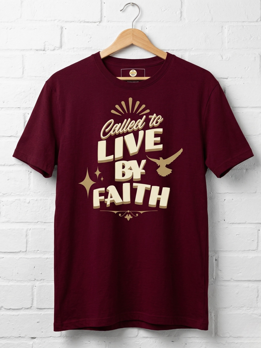 "Called to Live by Faith" Vintage Graphic Christian Tee