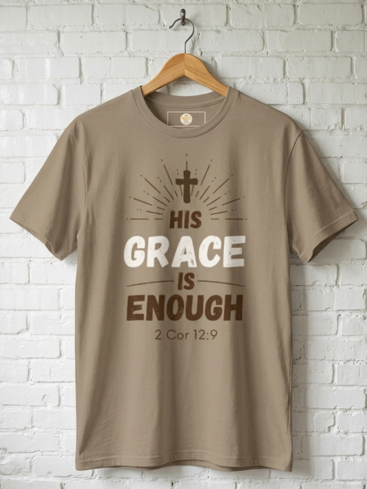 "His Grace is Enough"  | Men's Premium Cotton T-Shirt