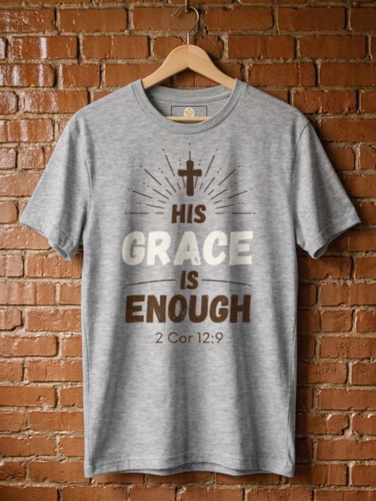 "His Grace is Enough"  | Men's Premium Cotton T-Shirt