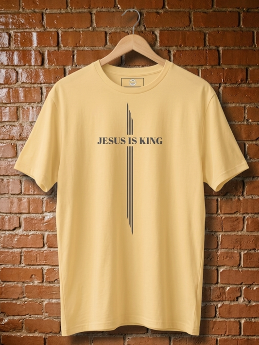 "Jesus Is King" | Men’s Minimalist Cross Tee