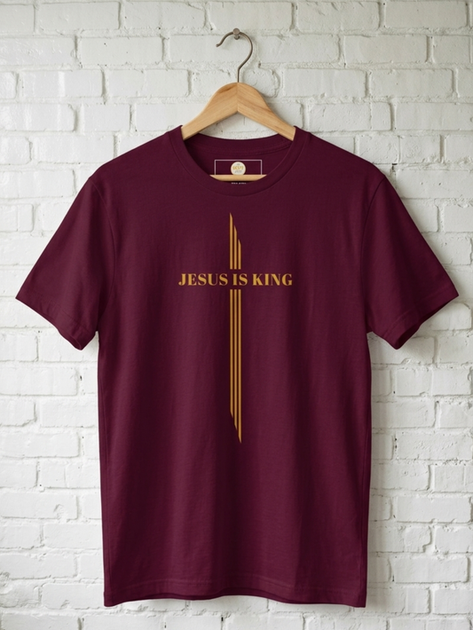 "Jesus Is King" | Men’s Minimalist Cross Tee