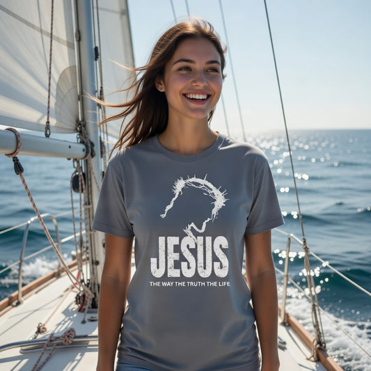 Women's "Jesus" Sports T-Shirt - Christian Streetwear Style