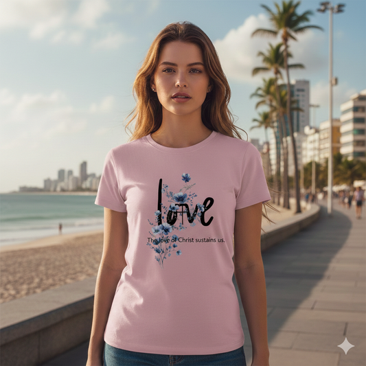 "Love" Women's Performance Tee | Floral Faith Edition